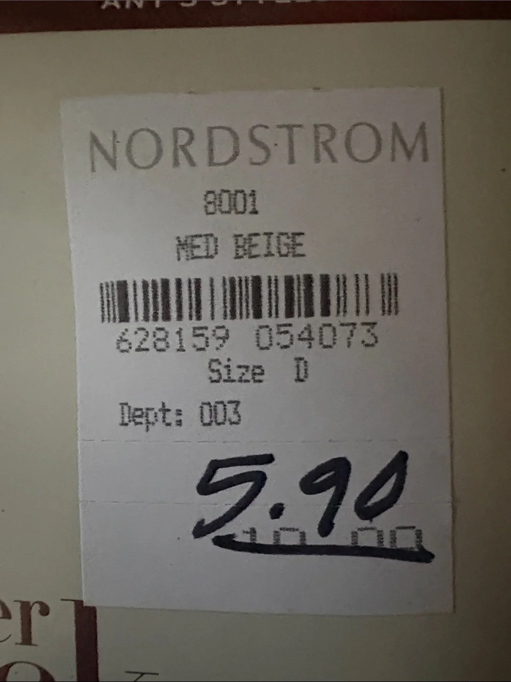 Nordstrom Medium Beige Sheer Back Seam Control Top Hosiery